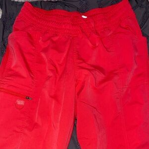Dickies Women Lg Bright Red Scrub Jogger Pants